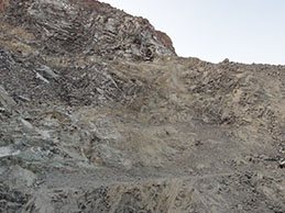 Rock face at the quarry
